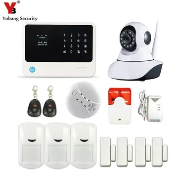 

YobangSecurity WiFI Home Security Alarmsystem Touch Screen Mobile Call GSM Alarm System with Camera Gas Leak Sensor Flash Siren