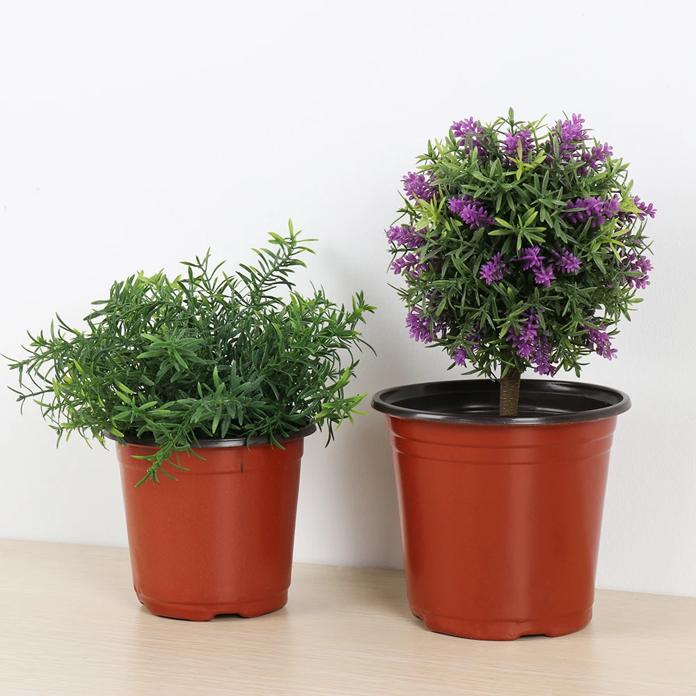 

10pcs Mini Soft Plastic Two-Tone Round Planter Flower Vases Nursery Pots Plant Trays Garden Supply Decor Garden Supply