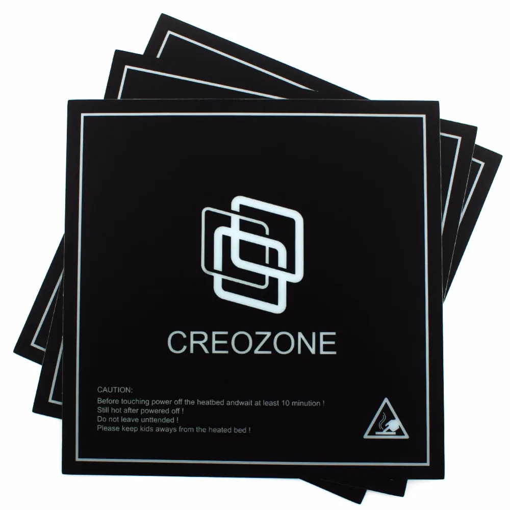 

CREOZONE 3D Printer Bed Build Surface 3D Printer Heated Bed Plate Bed Sheet 8.42" x 8.42" (214mm*214mm) Square 3Pcs/Lot