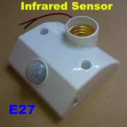 Обновления E27 базы движения PIR Сенсор настенный светильник держатели инфракрасный сенсор держатель лампы светодиодные лампочки