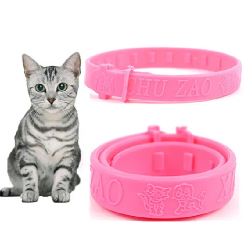 

Cute Soft Pink Pet Cat Drive Insect Collar Pet Cat Flea Collar Adjustable Practical Tick