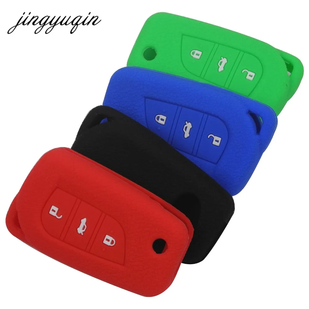 Jingyuqin 10 шт. силиконовый чехол для Toyota Camry Highlander Corolla Prado REIZ Crown RAV4 откидной Складной