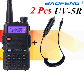 

2 Pcs BaoFeng UV-5R Walkie Talkie VHF/UHF136-174Mhz & 400-520 Mhz Dual Band radio em Dois sentidos Baofeng uv 5r uv5r Walkie tal