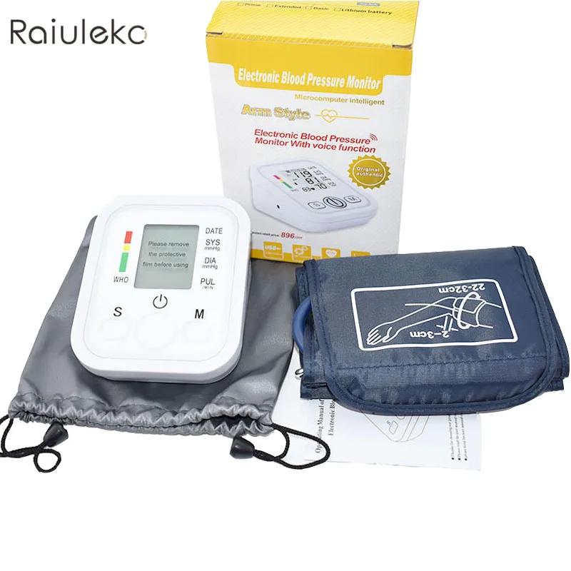 

With English Voice Arm Blood Pressure Monitor Health Care meters sphygmomanometer Digital Upper Portable Blood Pressure Monitor