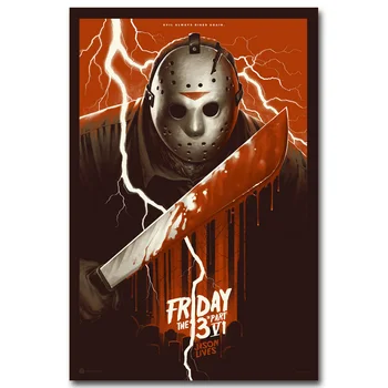 

Friday The 13th Art Silk Poster Print 13x20 24x36 inch Jason Voorhees Classic Horror Movie Picture for Room Wall Decor 010