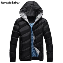 NaranjaSabor Для мужчин s брендовая одежда зимние Для мужчин толстые пальто Теплый Мягкий Повседневное с капюшоном Для мужчин s куртки мужской пальто Для мужчин женские пальто