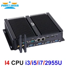 Bezwentylatorowa platforma Mini PC Core i7 5500U i5 4200U i3 5005U Windows 10 wytrzymała obudowa ITX komputer przemysłowy 2 LAN HDMI 6 COM Nettop
