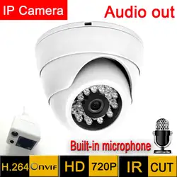 Мини IP Камера 1280*720 HD микрофон Audio Выход безопасности помещении демо Ночное видение ик-cctv 720 P indoor p2P наблюдения