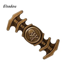 Elsadou Fidget font b Toy b font Skull Bone Fish Bone Copper Hand Spinner Metal Finger