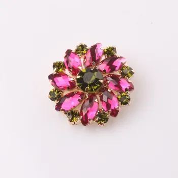 

Hot 5pcs/lot 30mm Wine Red Floral Acrylic buttons/ Diamante rhinestone button DIY for Wedding Decoratio sewing Clothing buttons