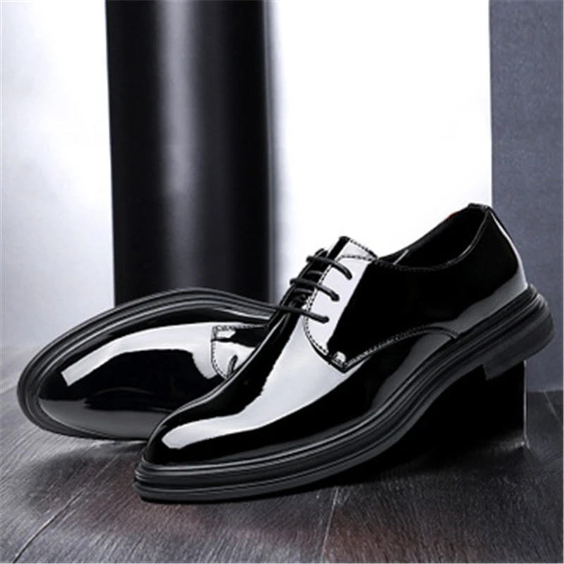 Spring Autumn Men Flats Lace-Up Fashion Casual Leather shoes Luxury Office Business Dress shoes Black 02C Spring Autumn Men Flats Lace-Up Fashion Casual Leather shoes Luxury Office Business Dress shoes Black 02C