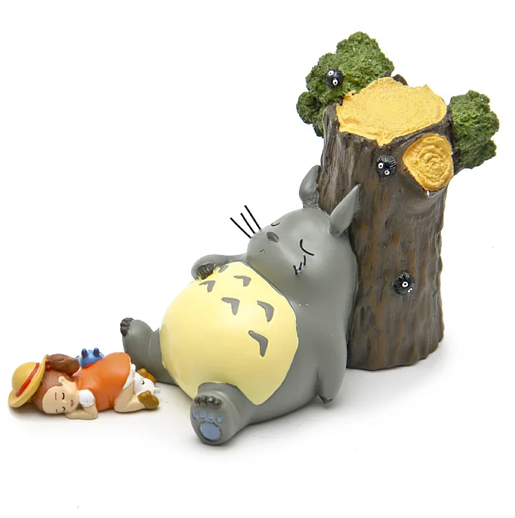 Kawaii Big Totoro figuren набор игрушек 2016 новинка мой сосед синий Тоторо спящий по дереву