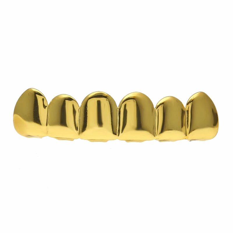 BOAKO Hip Hop Teeth Grillz Set Silver Gold Tooth Top Bottom Caps Punk False Dental Grills For Women Body Jewelry Cosplay Party