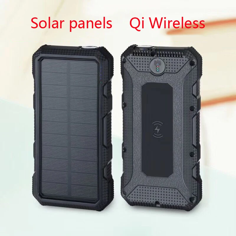 

Fast QI Wireless Solar Power Bank 30000mAh Type C PD + QC3.0 Dual USB Charging Quick Charge 3.0 Powerbank External Battery Pack
