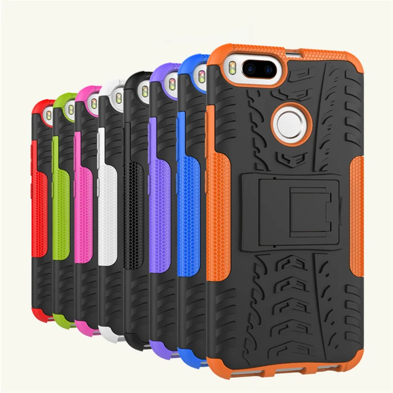 Silicon + Plastic 2 in 1 Dual Layer Tough Rugged Shockproof Stand Phone