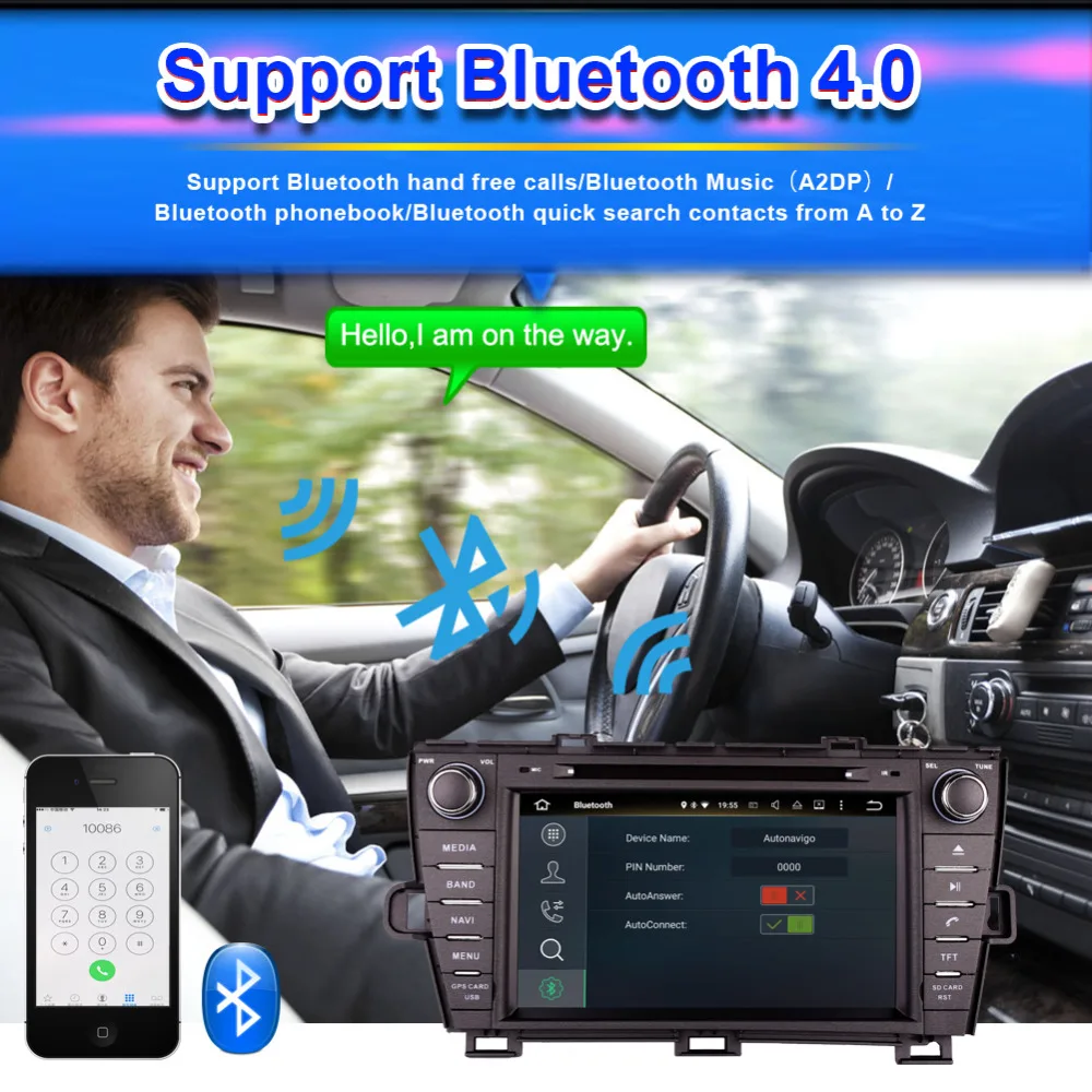Top Android 8.0 Octa Core 4GB RAM Car GPS Navigation Radio Stereo For Toyota Prius 2009- Right Hand Driving DVD Multimedia Player 4