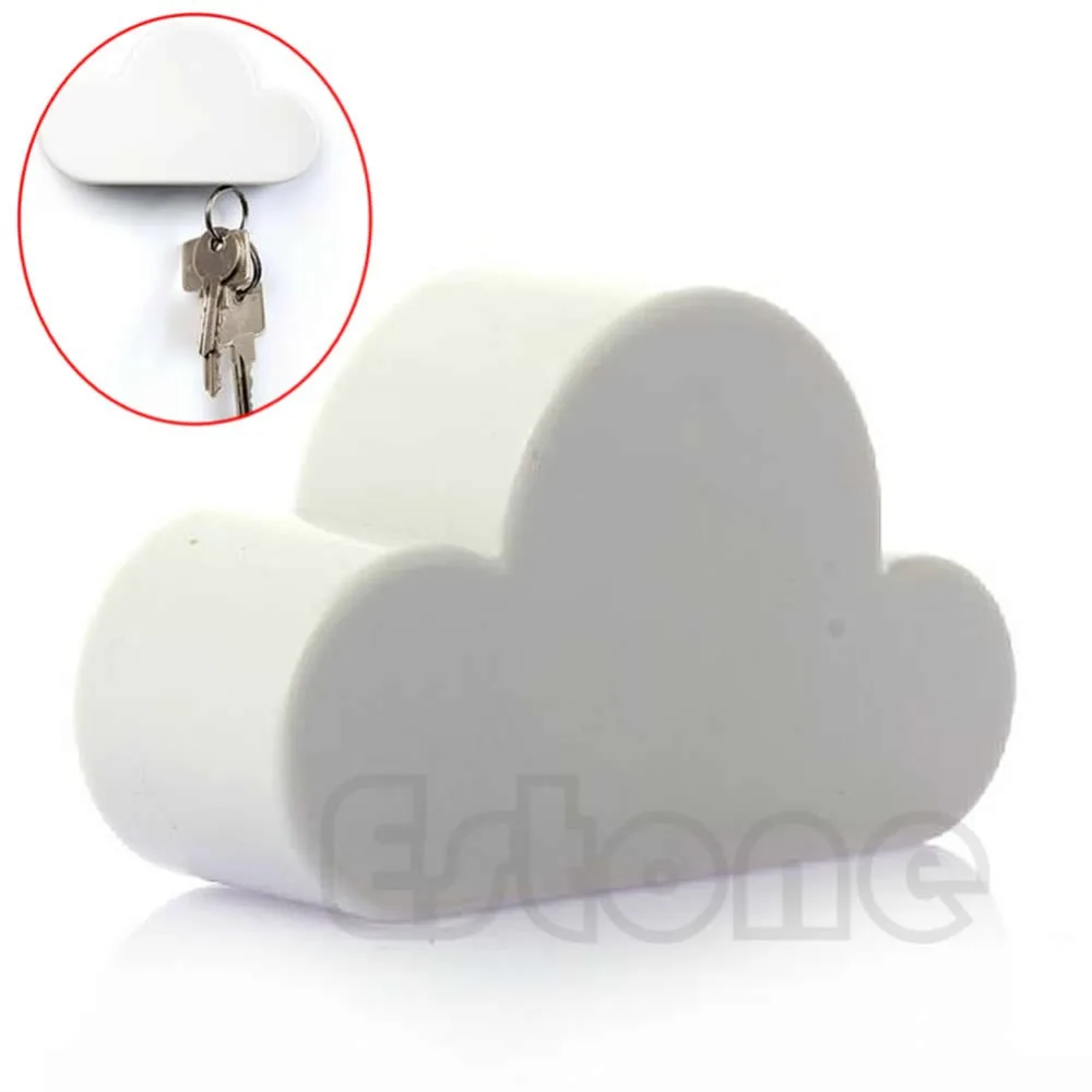 

New White Creative Novelty Cloud Shape Magnetic Magnets Key Holder Home