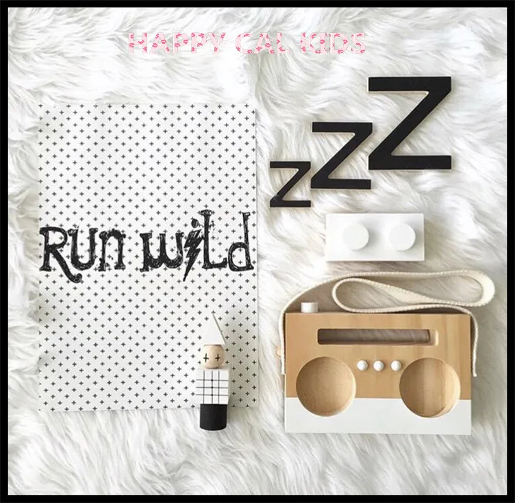 

INS Baby Kids Cute Wood Radio, tape recorder Children Fashion Clothing Accessory Room Decor Wooden Toys