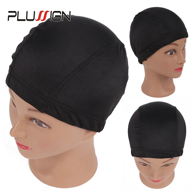 Durable Mesh Wig Caps to Make Wigs 1Pcs Glueless Weave Cap Hair Net Wig  Liner Spandex Elastic Dome Mesh Wig Cap Black Beige