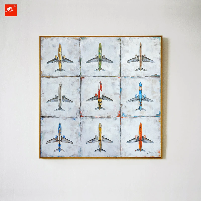 2016 Decorative Cartoon Airplane Nordic Abstract Wall Art Oil Painting