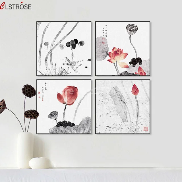421 49 De Réductionclstrose Dessin Animé Animal Ours Cerf Forêt Arbre Fleur Toile Peinture Moderne Aquarelle Impression Affiche Mur Photo Pour
