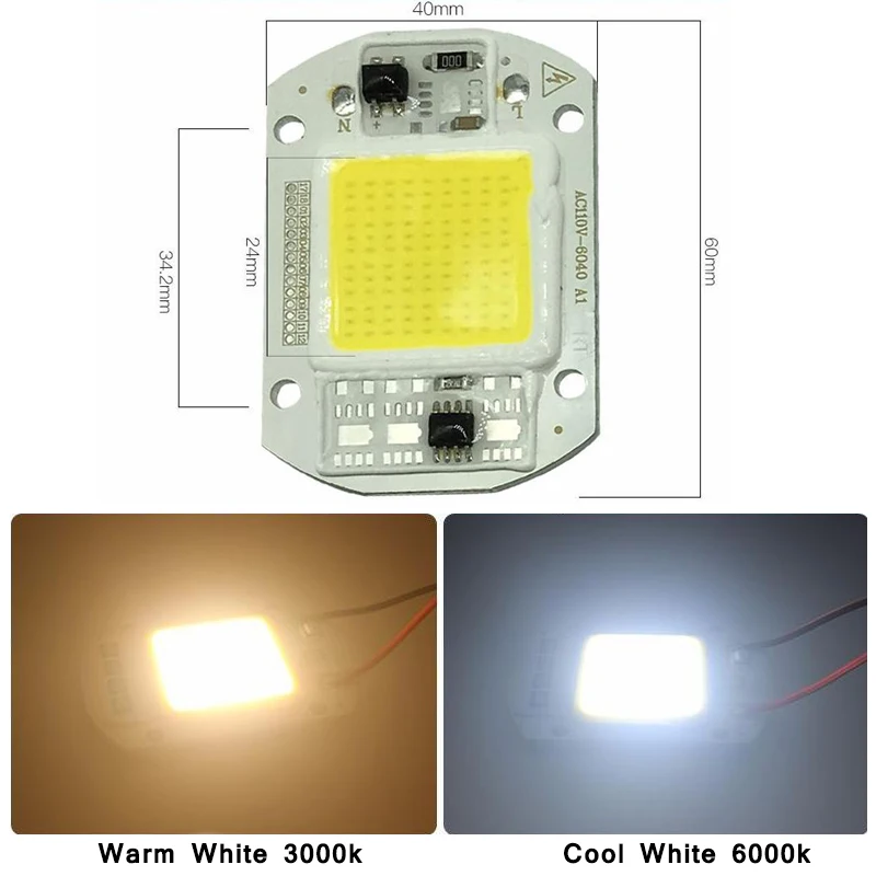 6 шт. 15 Вт 25 40 50 светодиодный чип COB 220 В 110 вход Smart IC нет необходимости в