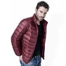 Зимняя мужская Ультралегкая куртка, белая куртка на утином пуху, мужская куртка на утином пуху, верхняя одежда, зимняя мужская повседневная пуховая куртка, пальто