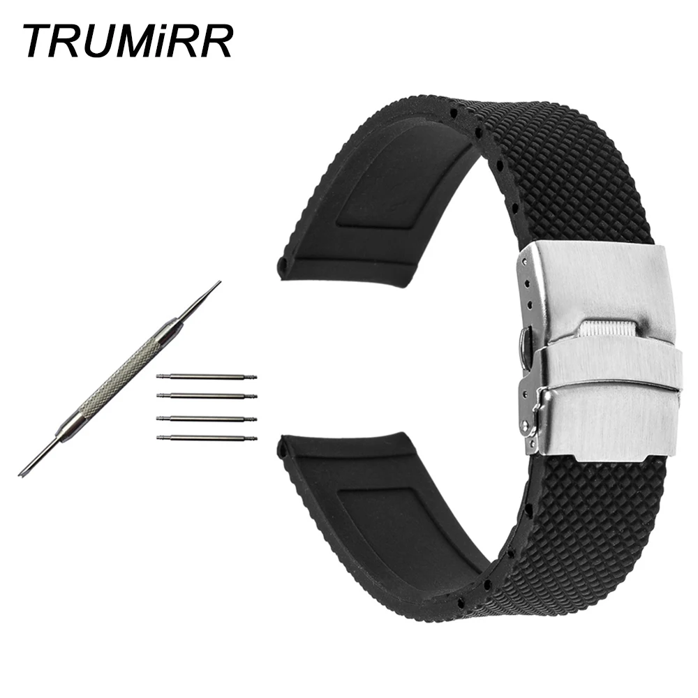 Silicone Rubber Watch Band for Oris Men Women Stainless Steel Safety