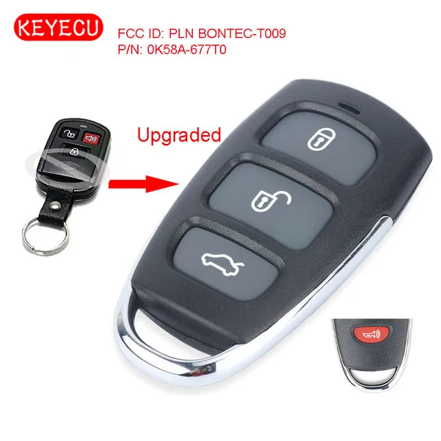 Keyecu обновленный Автомобильный ключ с дистанционным управлением 3 + 1B Fob для KIA Spectra