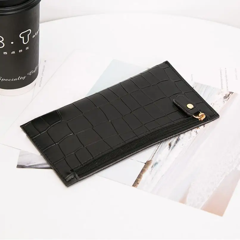 

Women Fashion Wallet Coin Purse Solid Color Alligator Crocodile pattern Single Pull Phone Coin Bag Messenger Bag Wallet Handbag