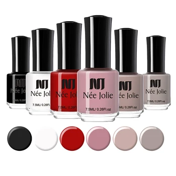 

NEE JOLIE 7.5ml Glitter Color Nail Polish 6 Bottles Matte Mirror Series Nail Varnish 3D Cat Eyes Nail Art Polish Set