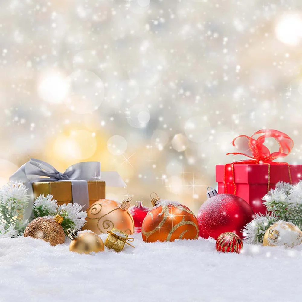 Merry Xmas Photography Backdrops Bokeh Polka Dots Printed Christmas