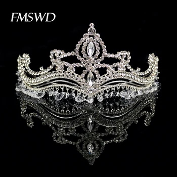 

Handmade Baroque Rhinestone Bridal Crown Tiaras Luxury Crystal Diadem Wedding tiara for Bride Wedding Hair Jewelry Accessories