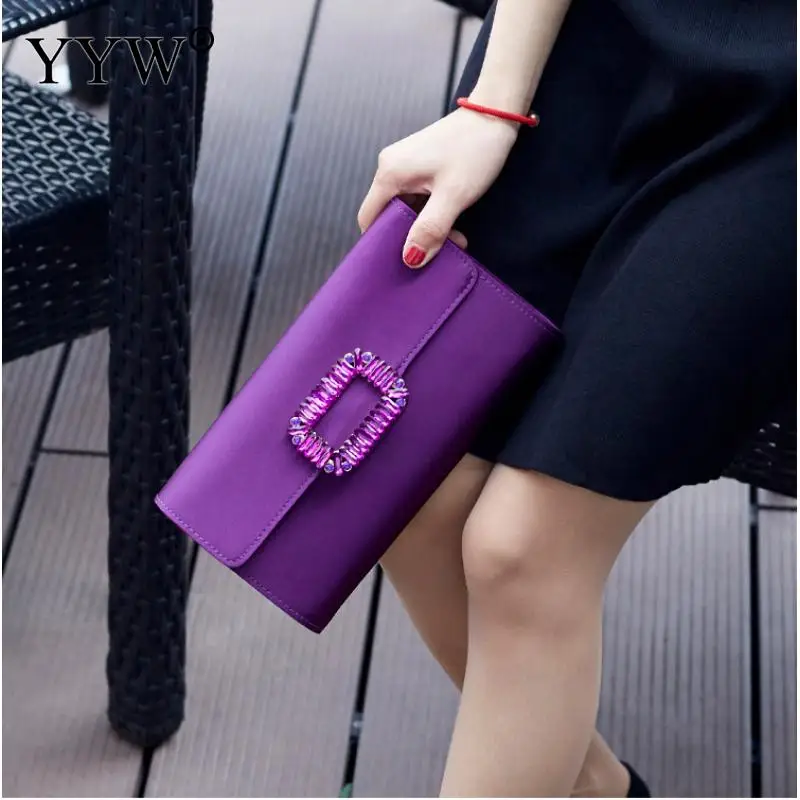 

Satin Polyester Evening Clutches And Purse Women Vintage High Quality Rhinestone Box Bag Clutch With Chain Party Shoulder Bags