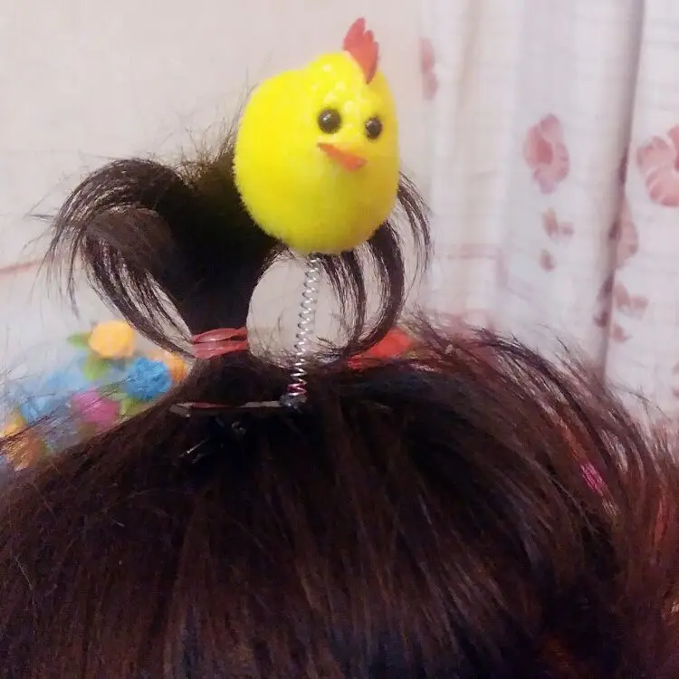 Cute Fashion hair accessories hairpin Toy Flowers Chicks Heart  Butterfly shape elastic hairpin to Princess Baby girl birthday, children's day love gift (17)