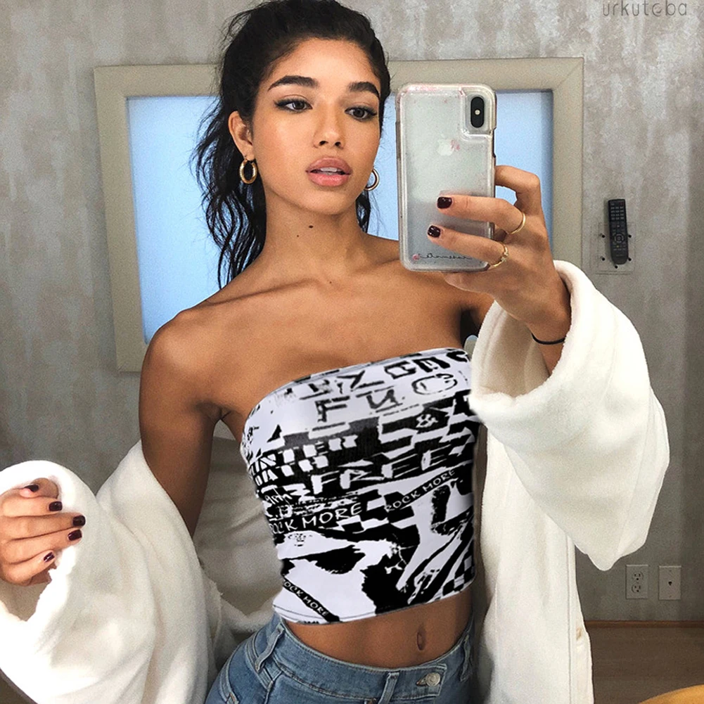 2019 новые модные пикантные женские топ без бретелей boob Топ Без Рукавов укороченный Топ Леди бандо Топ чистый цвет