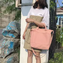 Японский стиль большой емкости литературный Mori Одноцветный холщовый сумка простая дикая школьная Студенческая сумка для покупок Женская