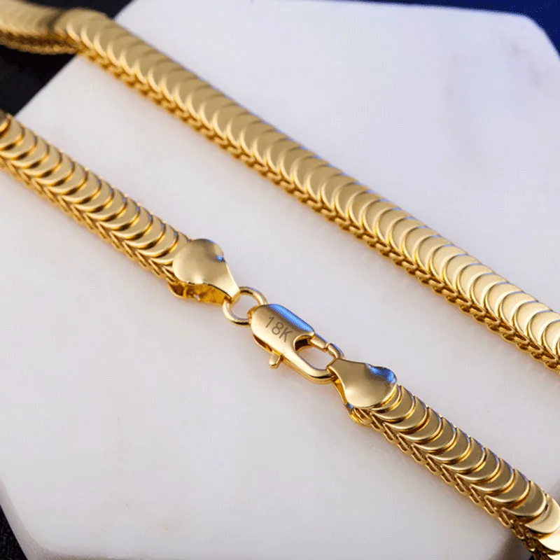 Новинка, модное крутое ожерелье в стиле панк, 8 мм, золотая цепочка в виде змеи для мужчин