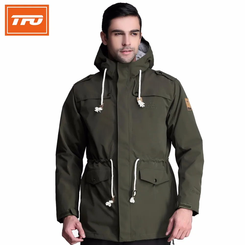 TFO Men hiking jacket windproof  Fleece Jackets windbreaker Warm coat raincoat men Outdoor winter two-piece suit  6621405