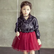 Г. Новое кожаное платье принцессы для девочек от 2 до 6 лет вечерние платья ассиметричная юбка красное платье с блестками детская одежда со стразами на день рождения и свадьбу