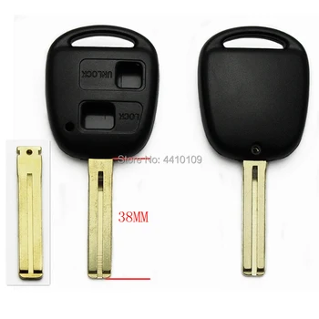 2 ボタンリモートブランク車のキーシェルトヨタランドクルーザープラドプレビア Fob キーケースカバー 38 ミリメートルショート刃 20 ピース/ロット