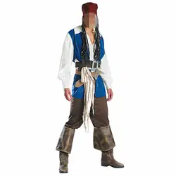 Новые Для мужчин костюм пирата Готический Пиратский пиратский костюм для взрослых Для мужчин Хэллоуин вечернее изящное платье