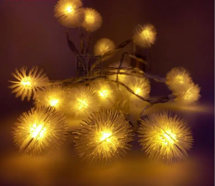 Dandelion Led Light Strip 220V Waterproof LED Strip 2m 20 LED Strings for Xmas Christmas Holiday Lights Garden Decorating