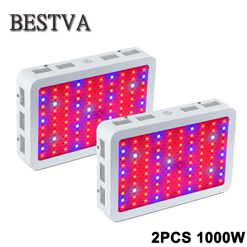 2PCS BestVA 1000W Full Spectrum High Yield LED Grow Light For Indoor plants hydroponics Veg Flower Fruit System