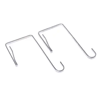 

2pcs Over Door Hook Stainless Steel Kitchen Cabinet Clothes Hanger Organizer Holder