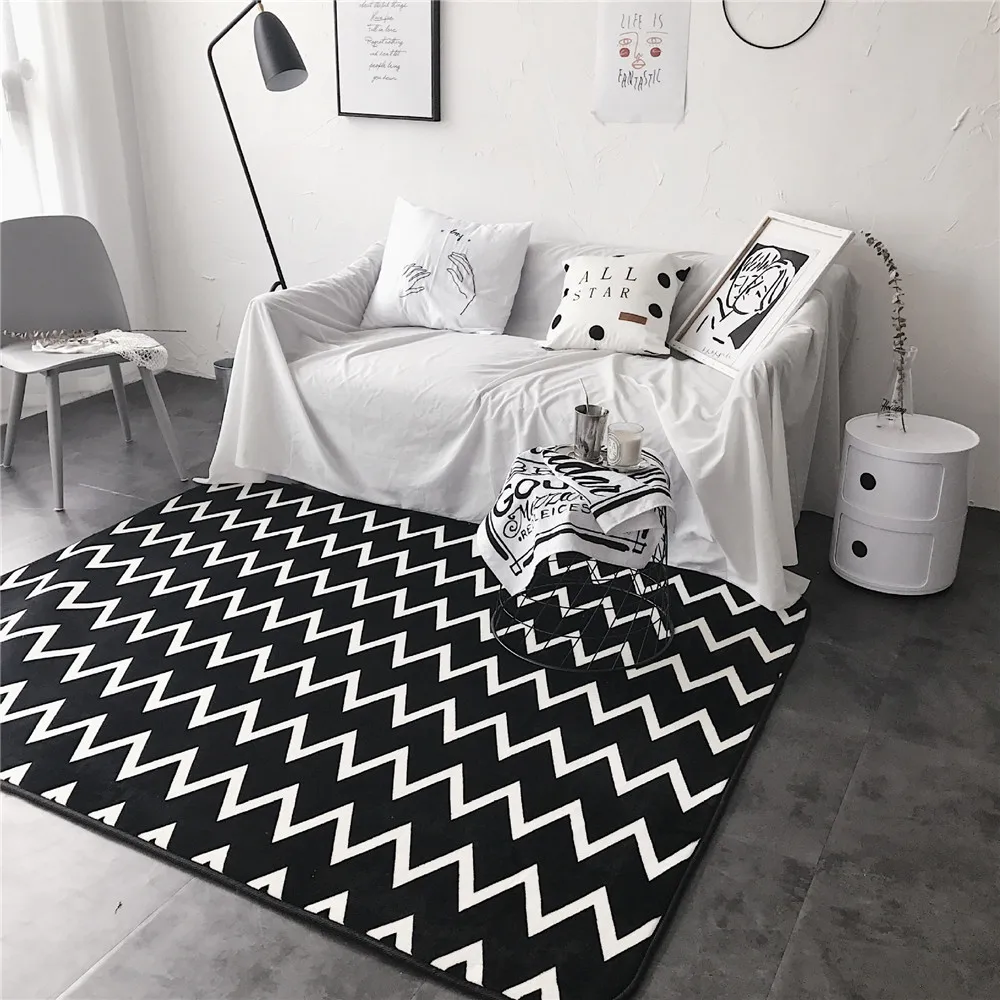 

New Modern Simple Fashion Soft Coral Velvet Tea Table Sofa Mats Living Room Bedroom Area Rugs Children Crawling Carpet