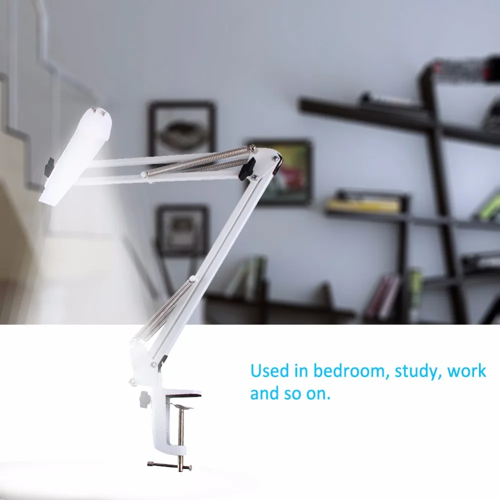 

Eleoption Long Arm High-end Folding Clip-on LED Desk Lamp with USB Charging Port
