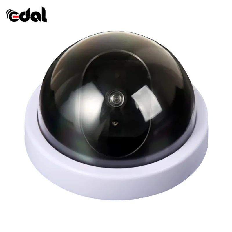 

Simulated Security Camera Fake Security Dome Camera with Flash LED Light White Color Simulate Min Camcorders