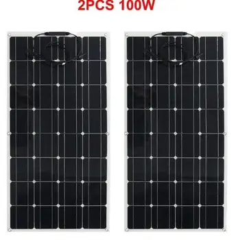 

Factory directly price 200W is 2 pcs of module 100W flexible solar panel, solar power charger, with front side connection box