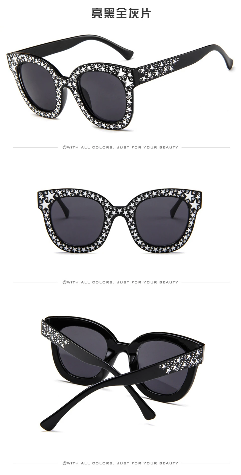 2018 Luxury Diamond Square Sunglasses Women Brand Size Crystal Sun Glasses Ladies New Gradient Oculos Mirror Shades  (7)